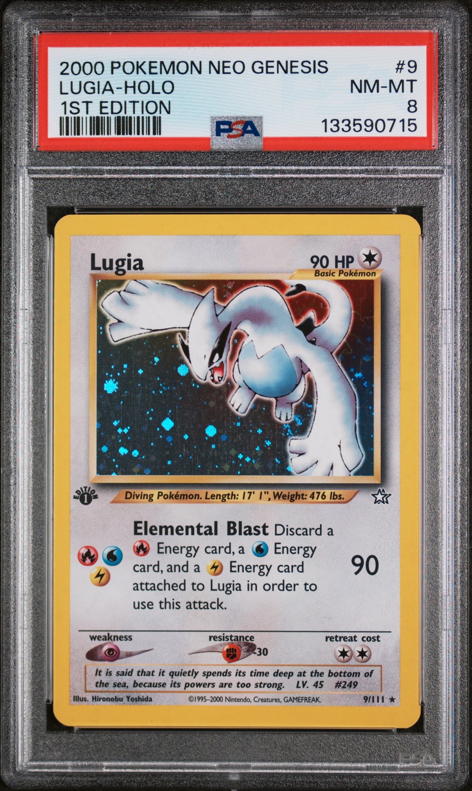 2000 POKEMON NEO GENESIS 1ST EDITION #9 LUGIA-HOLO PSA 8