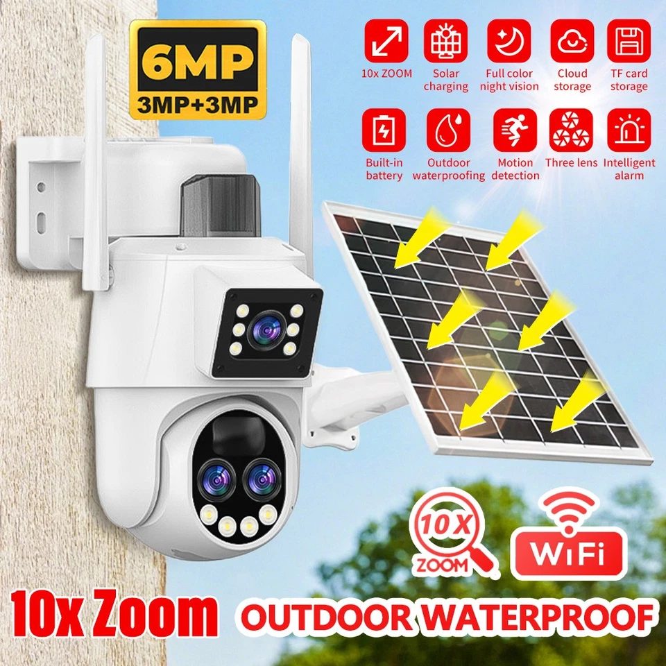 Cámara De Seguridad Solar Inalambricas Para Exterior Con Visión Nocturna y Audio Foto 2 de 4