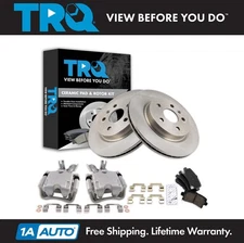 TRQ Rear Brake Calipers Ceramic Pads & Rotors Fits 2014-2015 Chevrolet Malibu