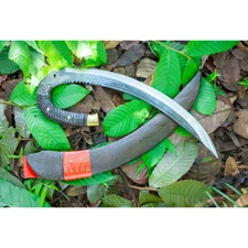 Custom Handmade Carbon Steel Blade Curved Machete Knife | Hunting Knife Camping