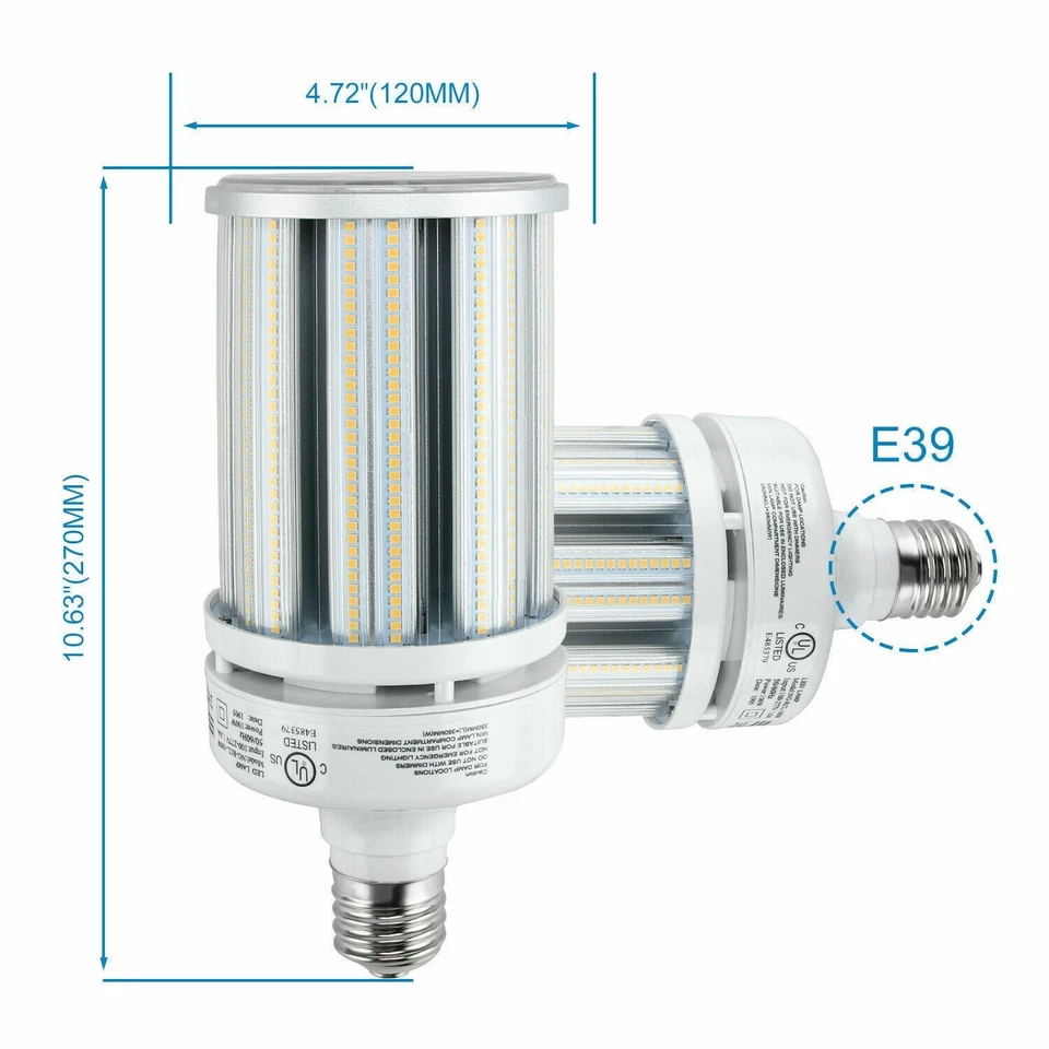 100W LED Corn Bulb Light Replace 400W MH/HPS Warehouse High Bay Light E39 Base - Image 4 of 4