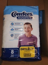 Comfees Youngsters Youth Incontinence Brief Size 8 Contoured 20 Ct Per Bag