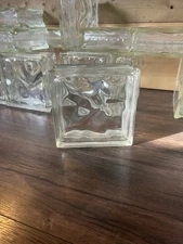 Vtg Architectural Glass Block Brick Wavy 7 3/4”x7 3/4”x”x3” MCM Decor Project L2