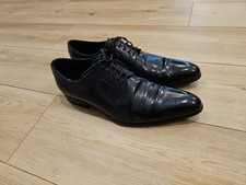 Dolce & Gabbana Derby Oxfords Black Leather Mens Shoe Size EU 9 US 10