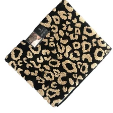 New Rachel Zoe Bath Rug 20 x 32 inches Black Tan Cheetah Leopard
