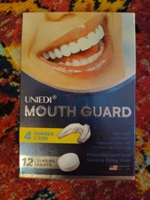 Anti Grinding Mouth Guard for Teeth Clenching at Night 4 Guards & 12 Clean Tabs