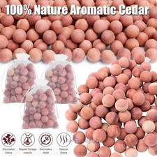 50-200Pcs Aromatic Cedar Balls for Clothes Storage BUG REPELLENT, with Satin Bag