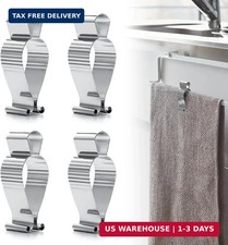Aieve 4 Pcs Stainless Steel Towel Clips,Hand Towel Clips for Kitchen or Bathroom