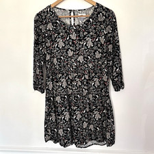 Old Navy Floral Tunic or Mini Dress Size Small Neutral Boho Whimsy Grunge