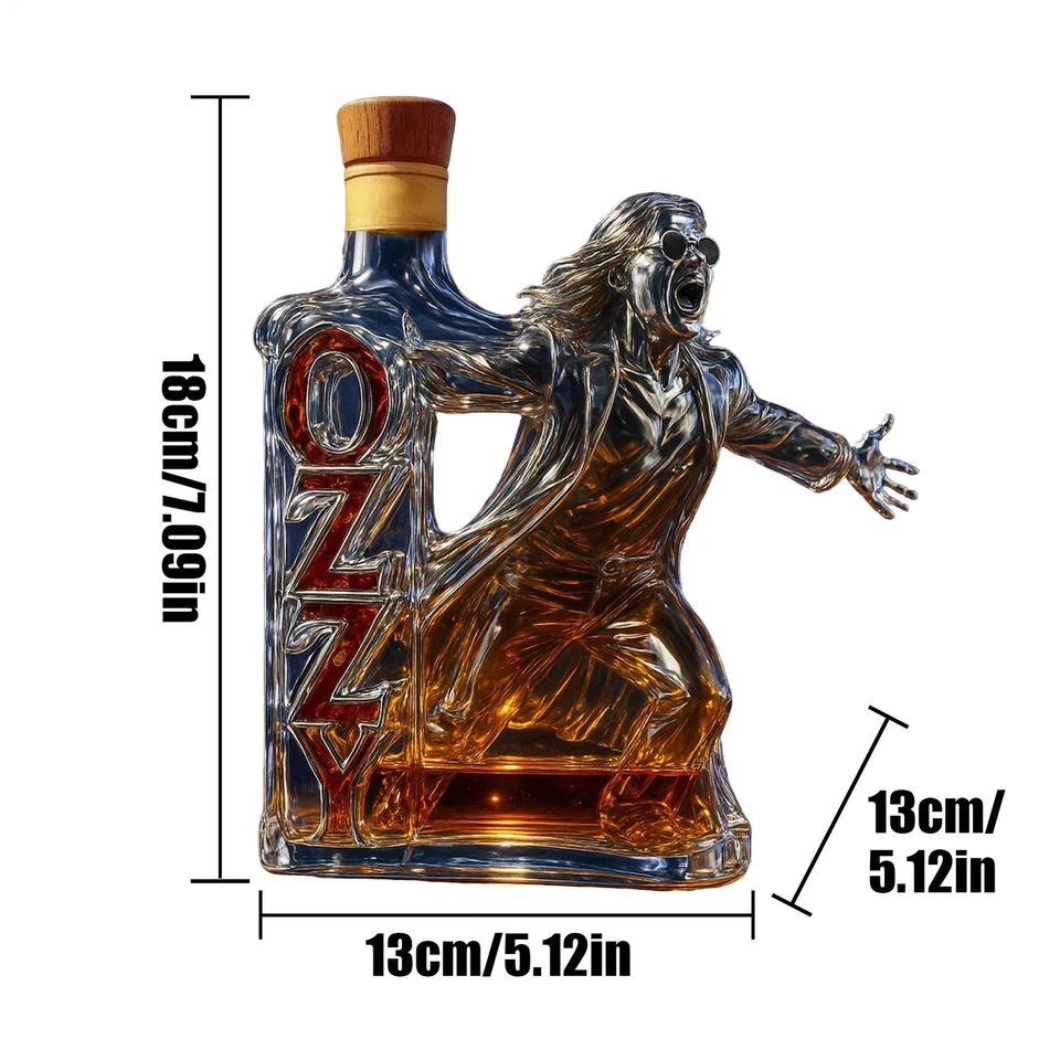 Botella de whisky Ozzy Osbourne Memorial botella de vino con temática de cantante principal Foto 2 de 4