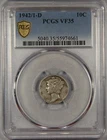 1942/1-D Mercury Dime PCGS VF35 10c