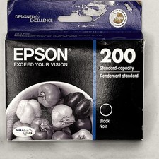 Epson 200 Black Ink Cartridge T200120 Genuine OEM New Sealed Exp 2015