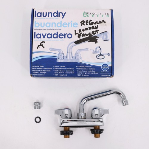 Krowne 4" Center Chrome Wall Mount Utility Sink Laundry Faucet NSF 61