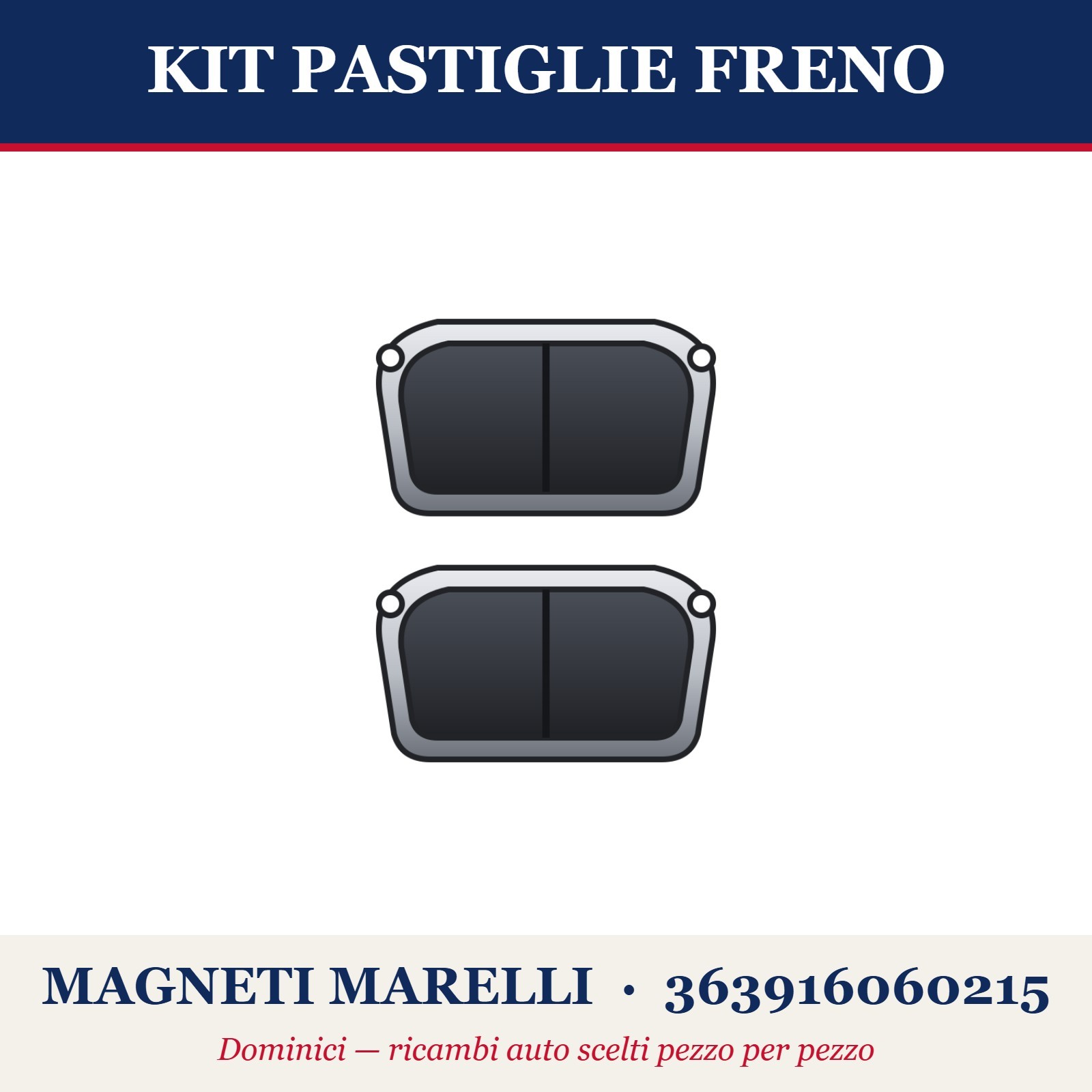 Magneti Marelli Kit Pastiglie Freno, Freno A Disco 363916060215 - Immagine 2