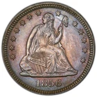 1856 No Motto Seated Liberty Quarter -- graded PCGS Uncirculated details cleaned