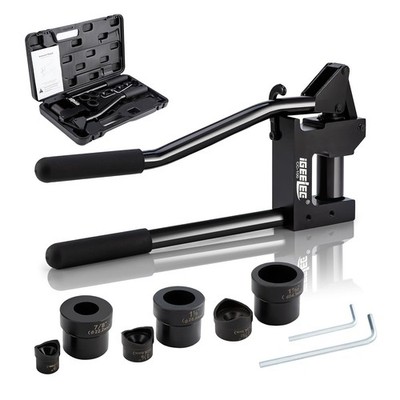 Metal Stud Punch Tool with Dies 7/8, 1-1/8, and 1-11/32 20GA Steel Stud Puncher