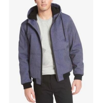 Levi's Men's Size L Blue Heather Soft Shell Jacket With Fleece-Lined Hood