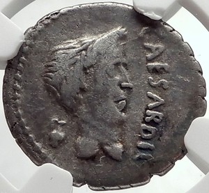 MARK-ANTONY-amp-JULIUS-CAESAR-Very-Rare-43BC-Ancient-Silver-Roman-Coin-NGC-i67865