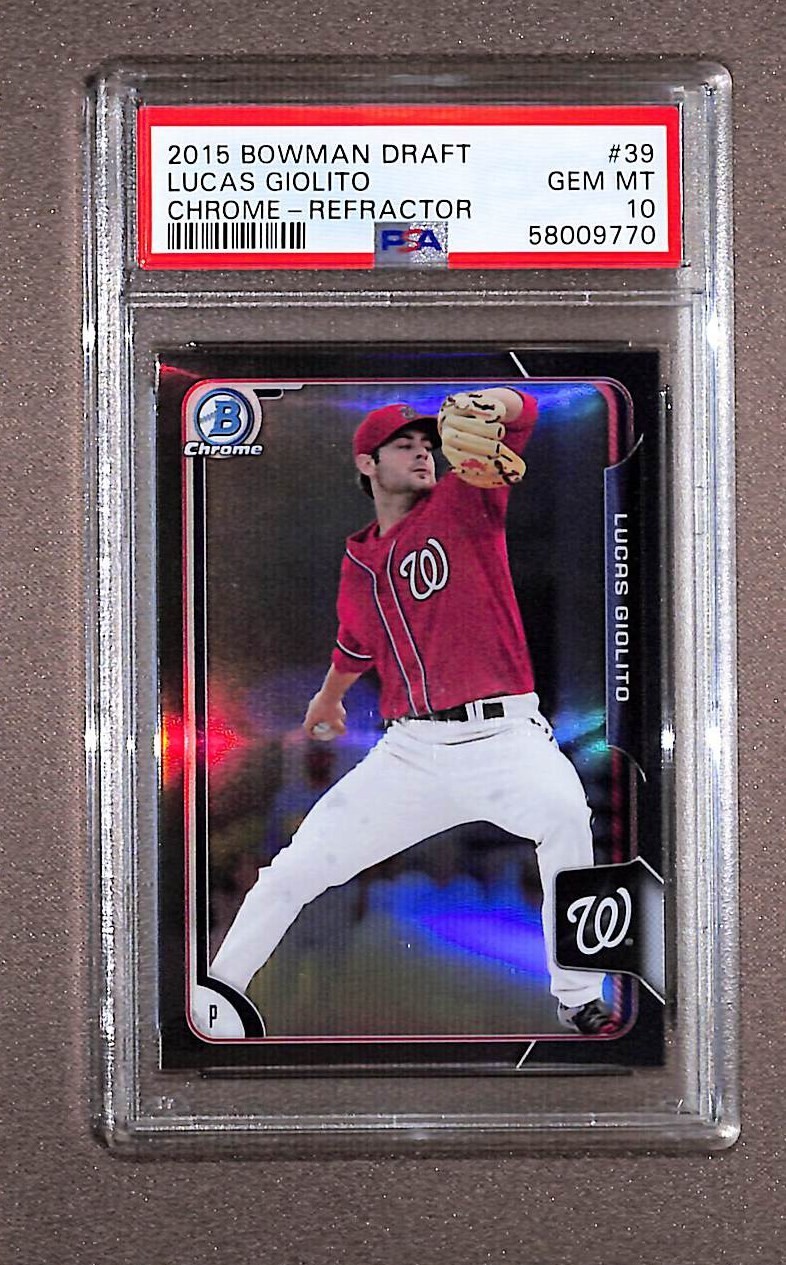2015 Bowman Chrome Draft Lucas Giolito Black Refractor Rookie PSA 10