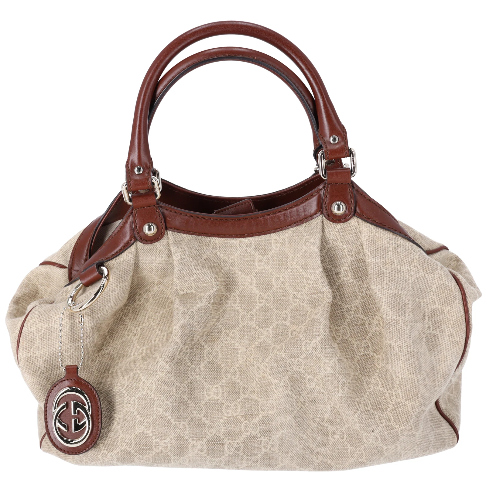 Sac fourre tout en toile GUCCI GG Sukey imbriqué G sable jacquard multi