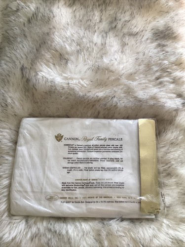 Hoja plana doble Cannon Royal Family Combspun percale EE. UU. NUEVA algodón - Imagen 4 de 8