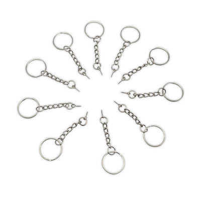 10 Schlüsselringe 20mm Anhänger Kette Schlüssel Ring Verschluss Charms Key Ringe