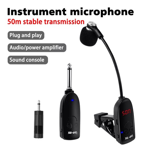 Professional UHF Wireless Instrument Microphone System For Saxophone Trumpet Sax - Picture 9 of 17