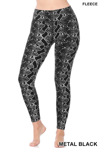 Zenana--Snake Print Fleece Leggings NP 