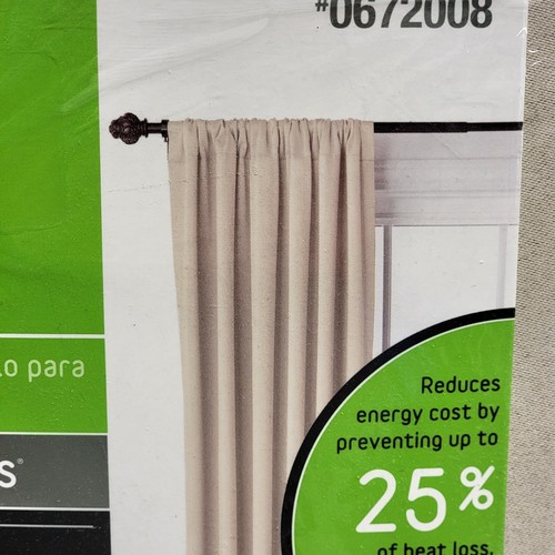 Style Selections, 84" Room Darkening Single Rod Pocket Curtain Panel | Ivory - Picture 8 of 24