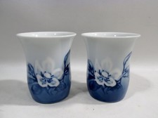 Vtg BING & GRONDAHL Denmark CHRISTMAS ROSE Pair Bud Vases 677