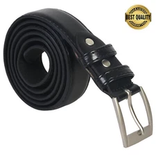 Leatherboss Genuine Leather Men's Casual Stylish Dress Belt Size S, Black