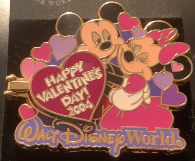 Disney 2004 バレンタインデー 限定ピンバッジ WDW Happy Valentines Day 2004 Mickey Minnie BE MINE LE 5000 Disney