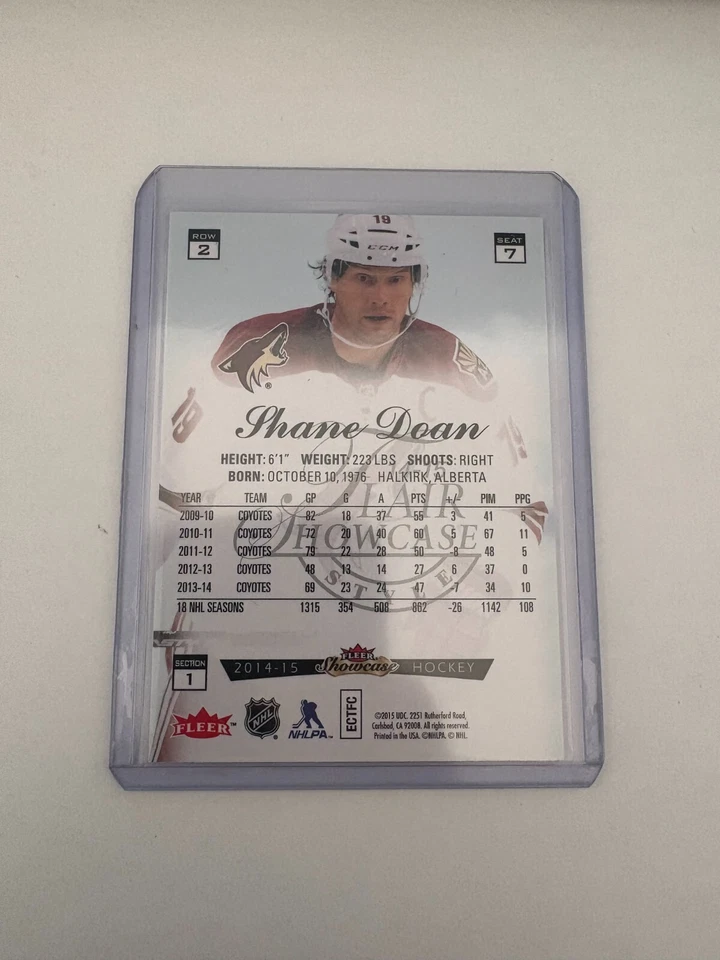 2014-15 Fleer Showcase Flair Row 2 Seat 7 Shane Doan #7 - Image 2 of 2