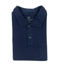 Mack Weldon For Daily Wear Blue Breathable Navy Cotton Blend Polo Size Mens L