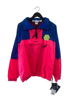 vintage columbia skagit windbreaker 1/4 zip jacket mens size large NOS NWT 1991
