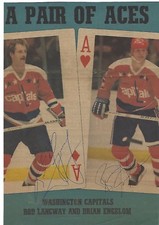 Autographed Signed 7x10 Photo Rod Langway Brian Engblom Washington Capitals HOF