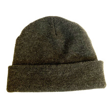 Unisex Plain Warm Knit Beanie Hat Cuff Skull Ski Cap Gray Stretchy One Size