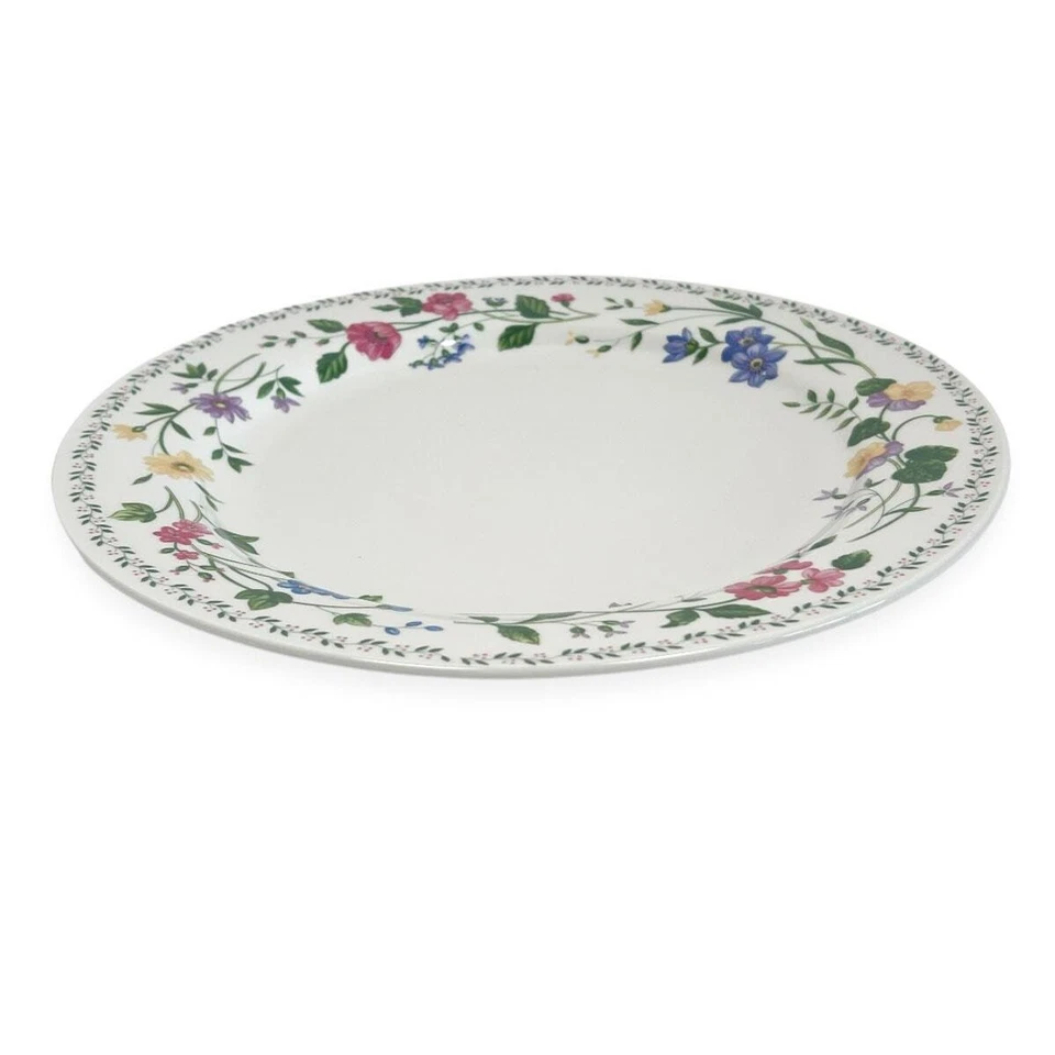 Farberware Platter English Garden 12" Chop Plate Floral Rim White 225A Vintage - Image 4 of 4