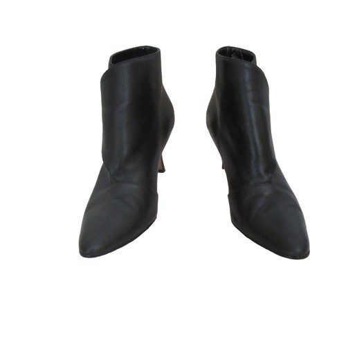 Manolo Blahnik Black Soft Leather Bootie Boots in Size 37 or US 7M - Picture 2 of 10