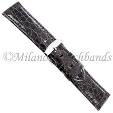 24mm Morellato Genuine Crocodile Brown Padded Stitched Watch Band 2238