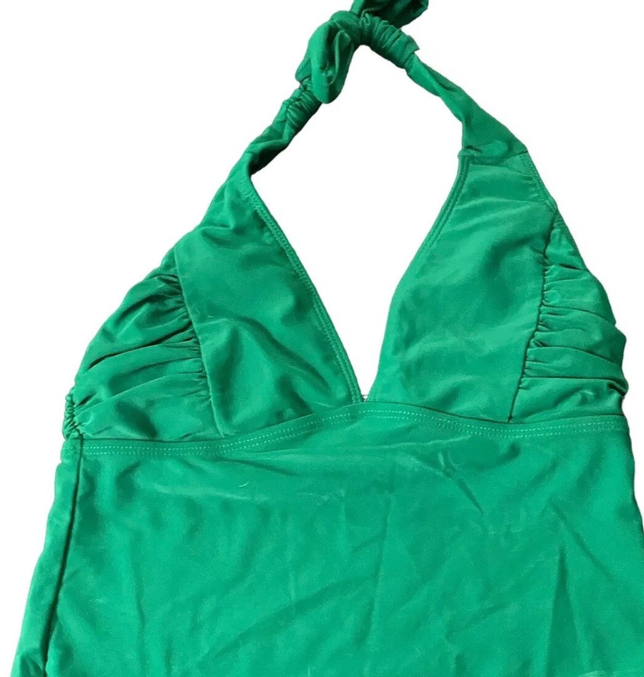 Cole Green Tankini Top women m swimsuit halter bikini emerald Swim 8 eBay