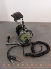 David Clark Model Aviation Helicopter Headset W/ Microphone Dual Plugs Adapter