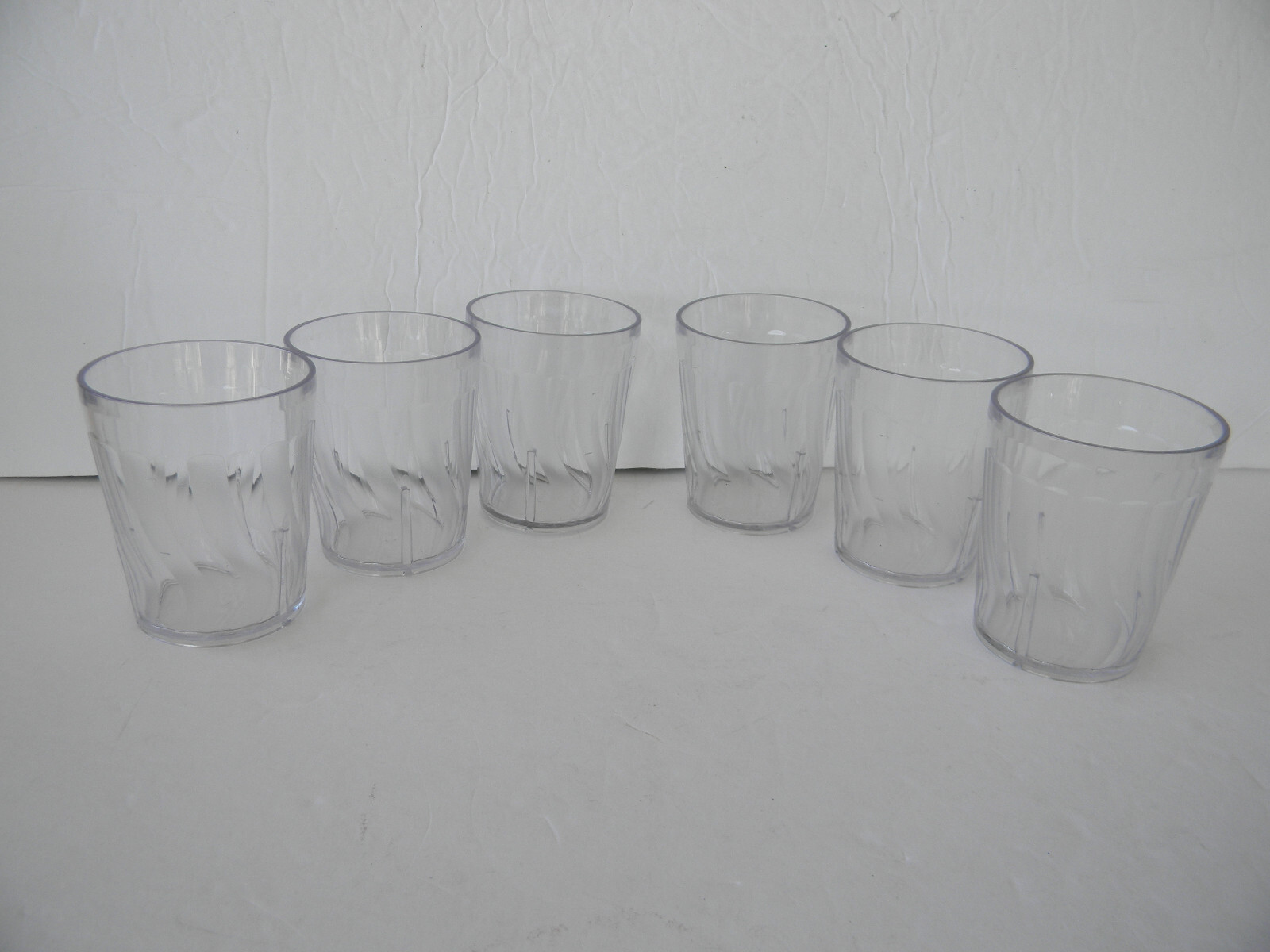 NEW DINEX DX4GC607 CLEAR PLASTIC 6 OZ SWIRL TUMBLER SET OF 6