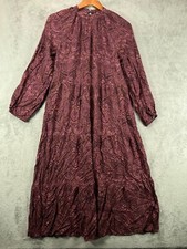 NWT a new day Womens Small Boho Paisley Maxi Dress Long Sleeve Purple Long Dress