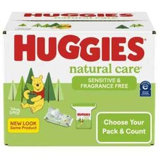 Baby Wipes Huggies Natural Care Sensitive Baby Wipes, Unscented Multiple Count