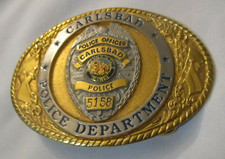 Extremely RARE Carlsbad California Police Department Belt Buckle