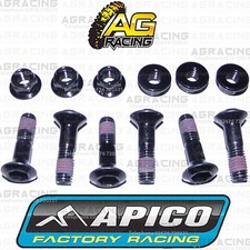Apico Black Rear Sprocket Bolts Locking Nuts Set For Yamaha YZ 250 2010 MotoX