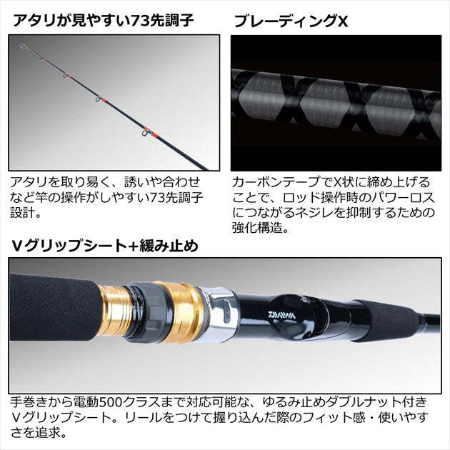 Daiwa Boat Rod Sea Power 73 120-270/ N (Baitcasting 2 Piece