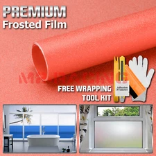 *48"x108" Orange Frosted Film Glass Bathroom Window Security Privacy Sticker