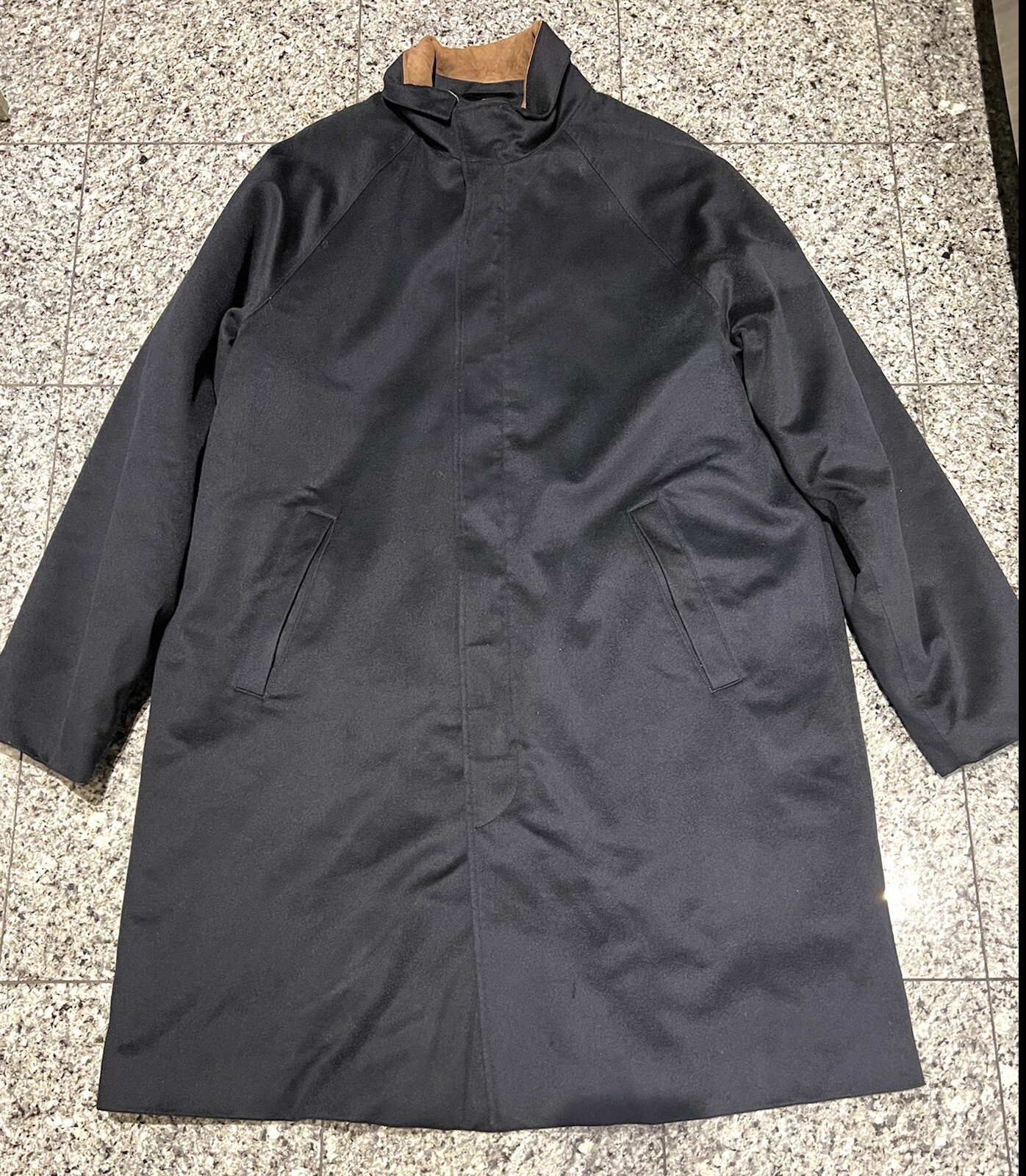 Loro Piana 100percent Cashmere Long Navy Blue Icer Men’s Coat
